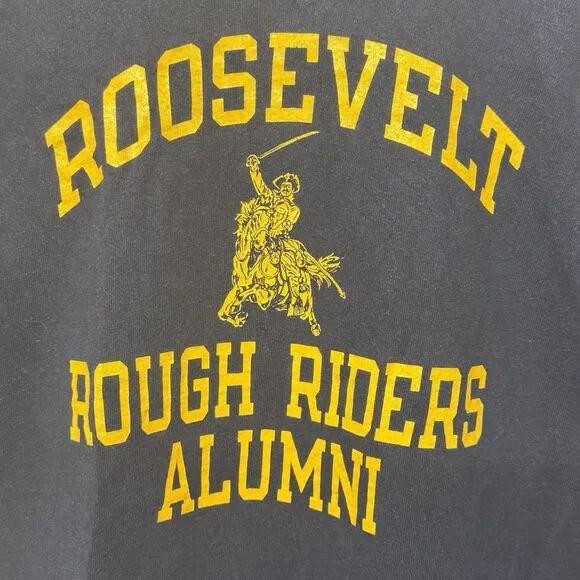 Vintage Champion Roosevelt Rough Riders Alumni T Shirt Made in USA Blue Men XL - Picture 3 of 9